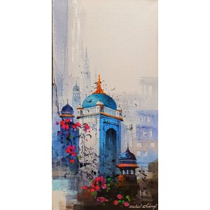 Zahid Ashraf, 12 x 24 inch, Acrylic on Canvas, Cityscape Painting, AC-ZHA-133